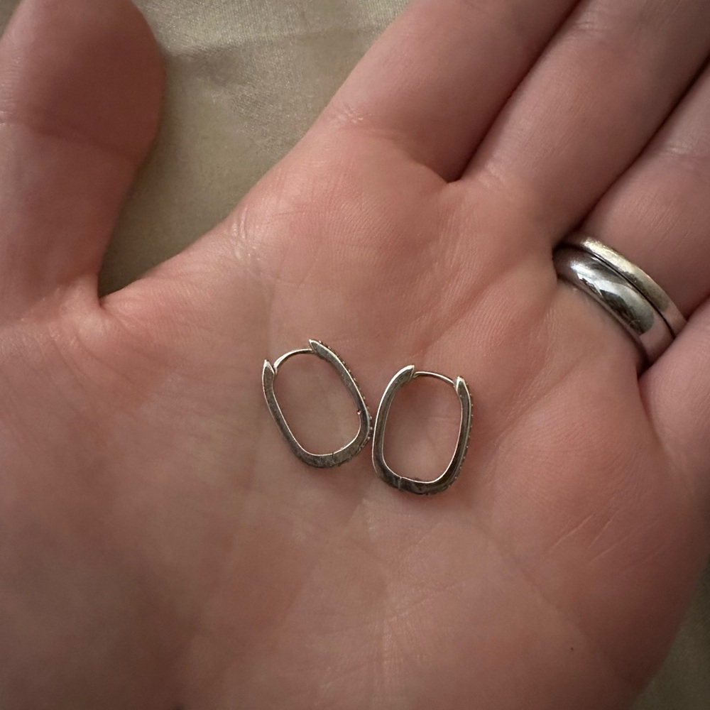 Sterling Silver and CZ Huggies